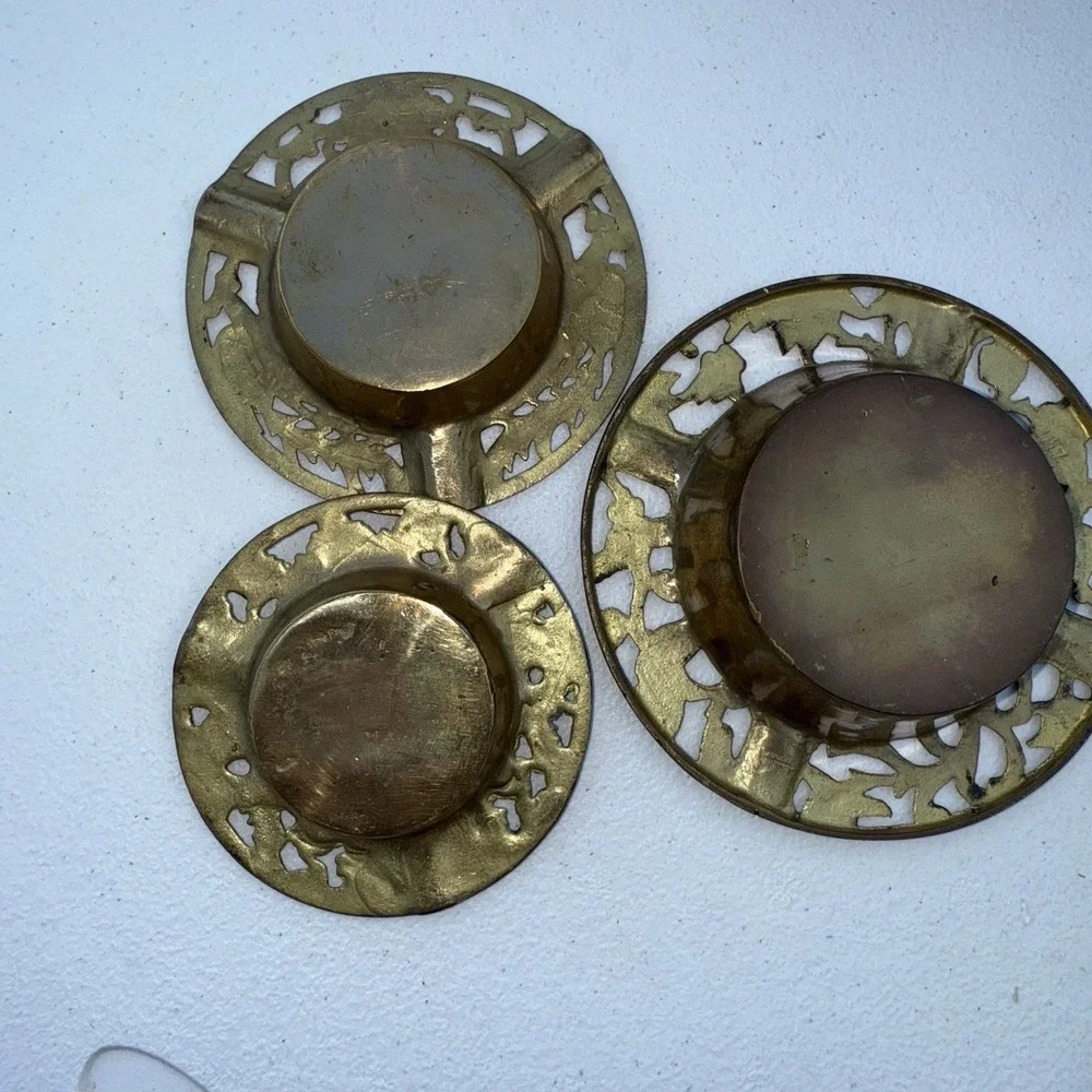 BRASS Nesting Ashe Trays‎ Intricate Designs